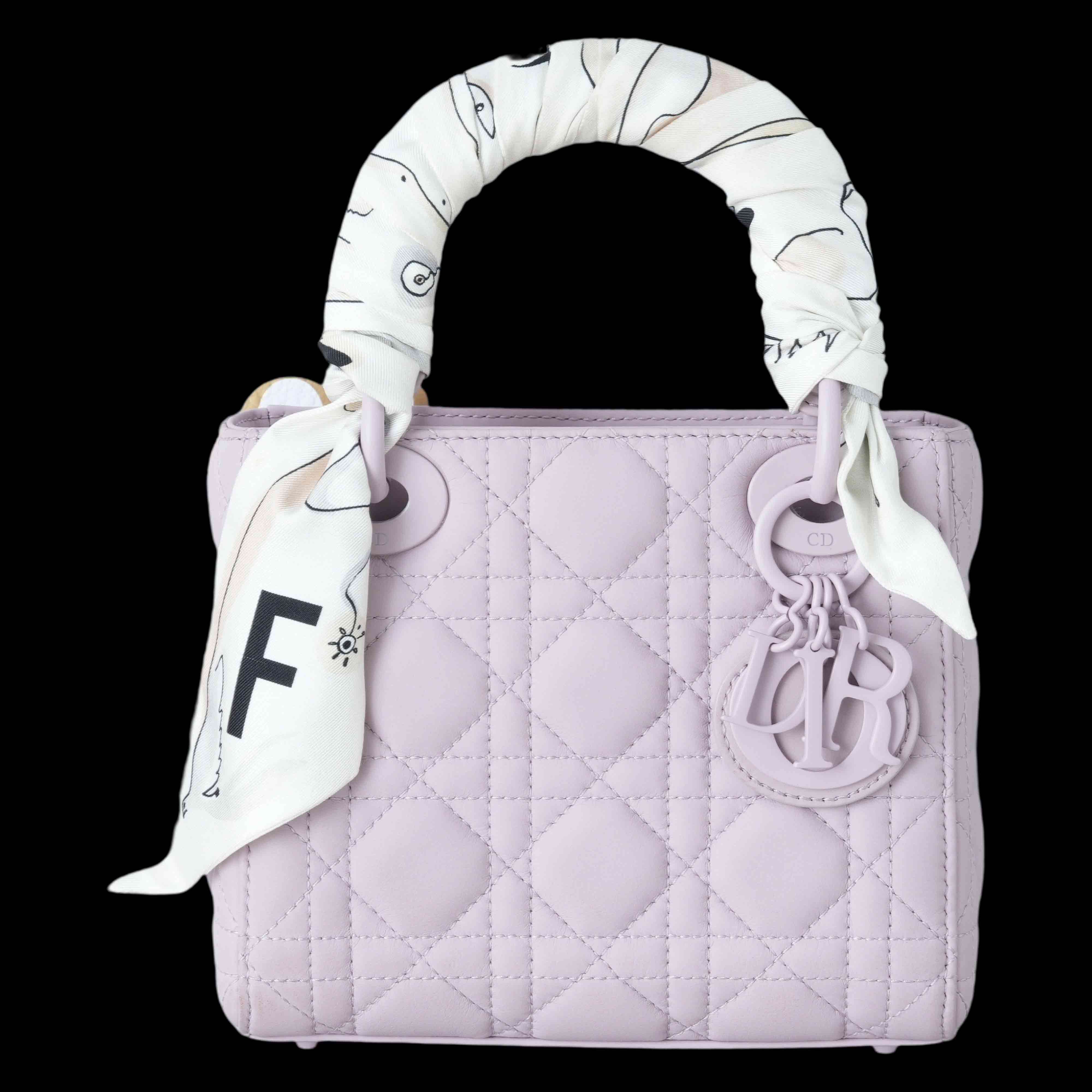 CHRISTIAN DIOR(USED)크리스찬디올 매트 까나쥬 레이디디올 미니 백& 방도